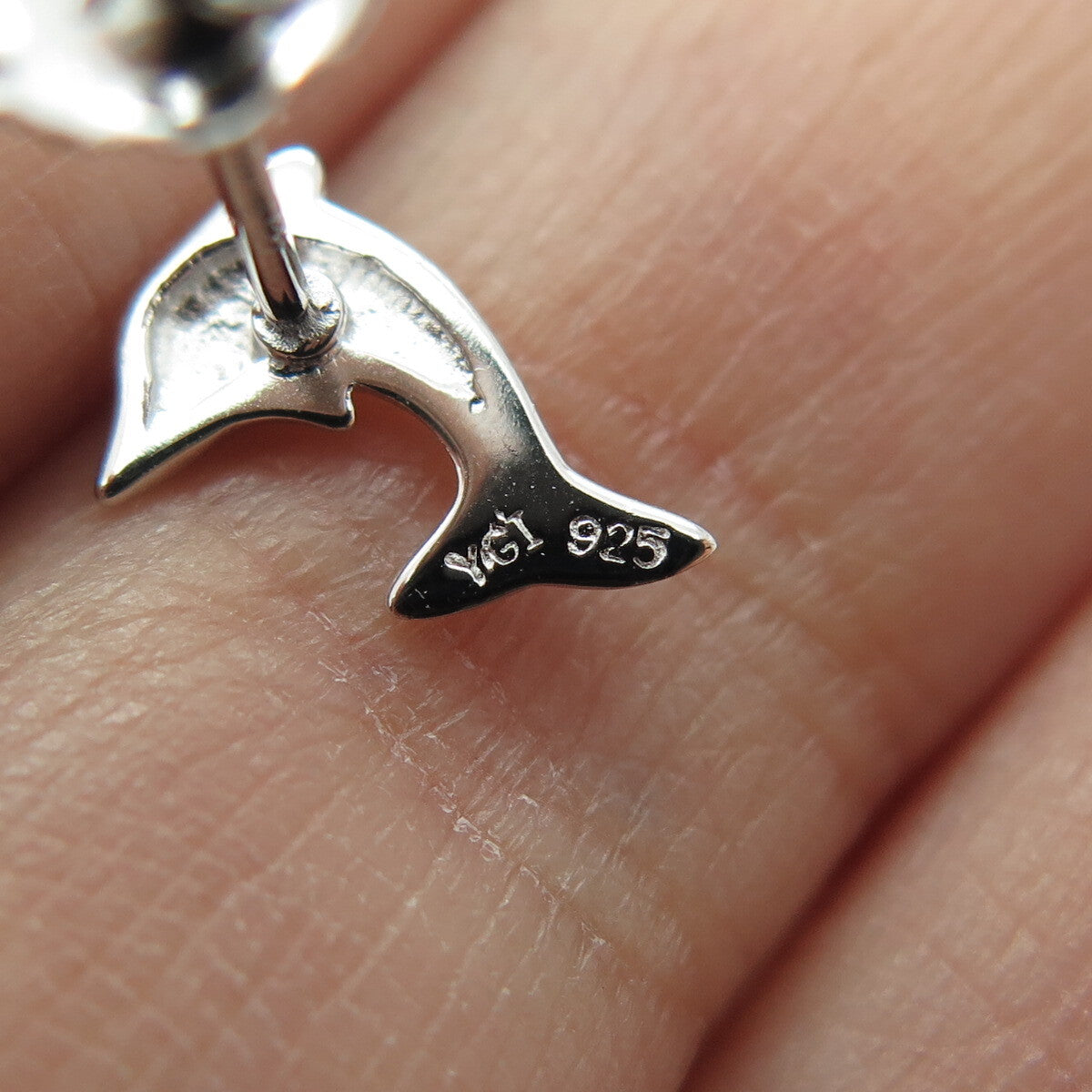925 Sterling Silver Friendly Dolphin Stud Earrings