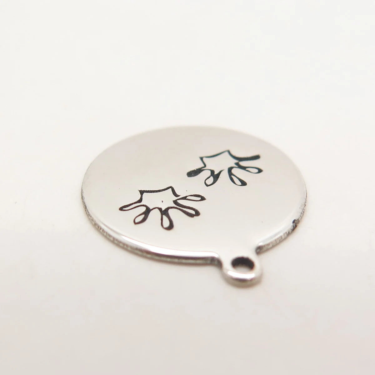 925 Sterling Silver USA Two In Town Etched Charm Pendant