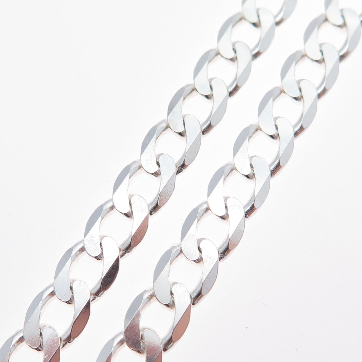 925 Sterling Silver Vintage Italy Curb Chain Necklace 24"