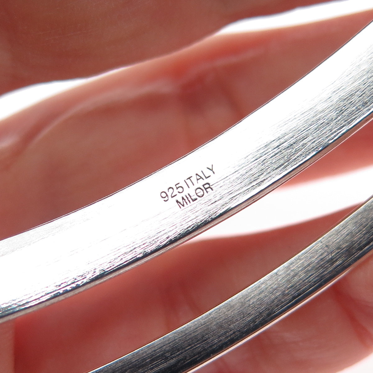 MILOR Sterling Silver Vintage Italy Modernist Adjustable Choker Necklace 14-16"