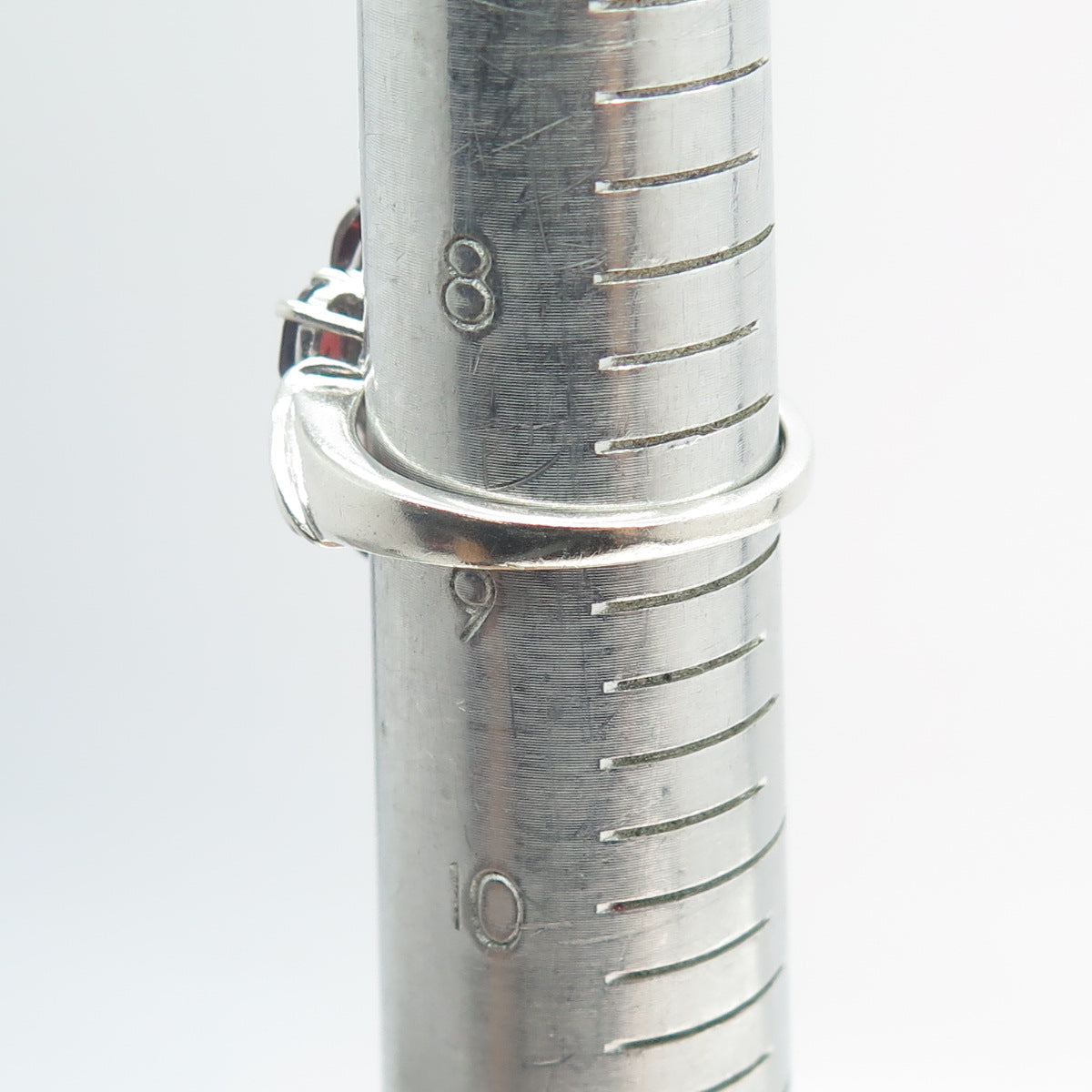 925 Sterling Silver Real Lapis Lazuli & Red Garnet Cluster Ring Size 9