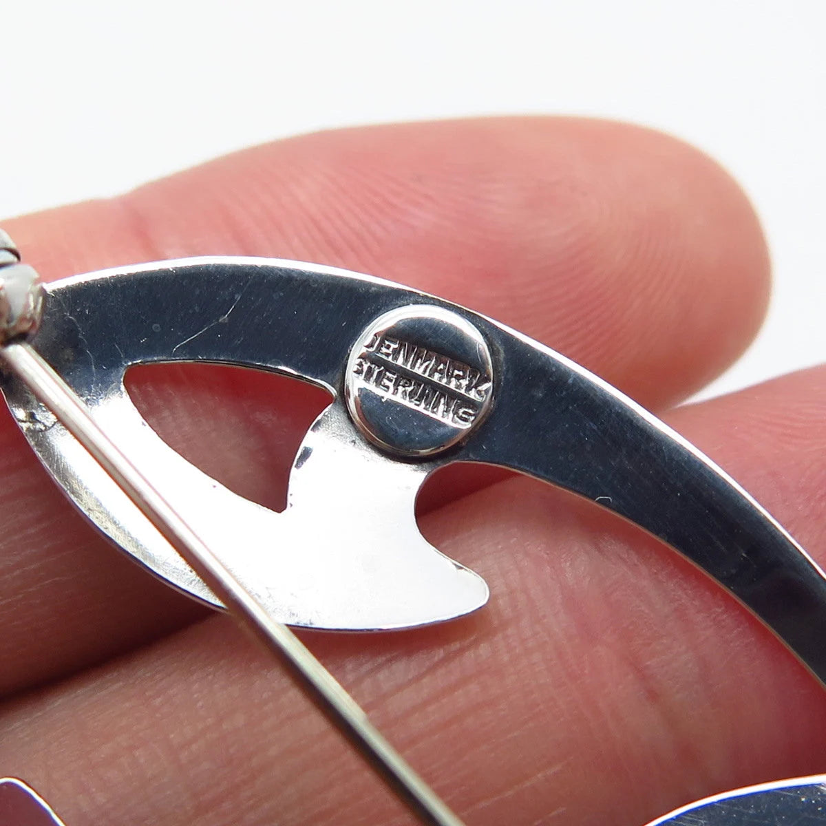 925 Sterling Silver Vintage Denmark Modernist Pin Brooch