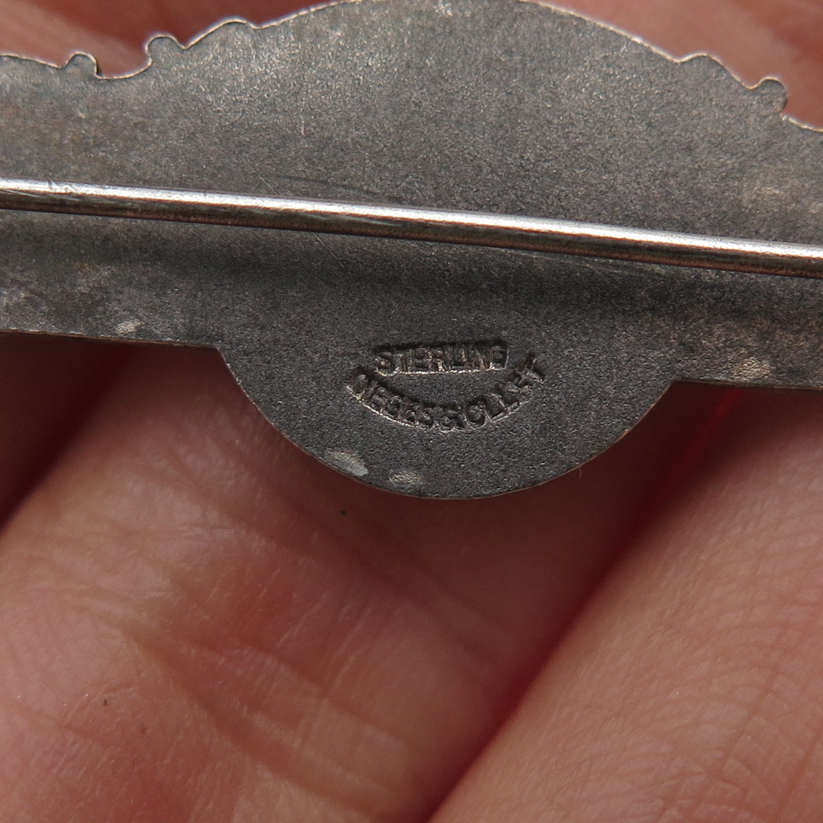 DIEGES & CLUST 925 Sterling Antique Figure Skating Test America on Wheels Brooch