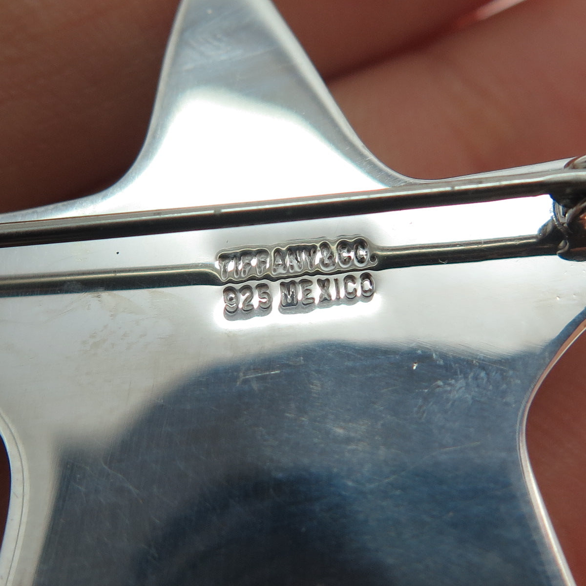 TIFFANY & CO. 925 Sterling Silver Vintage Mexico Modernist Puffy Star Pin Brooch