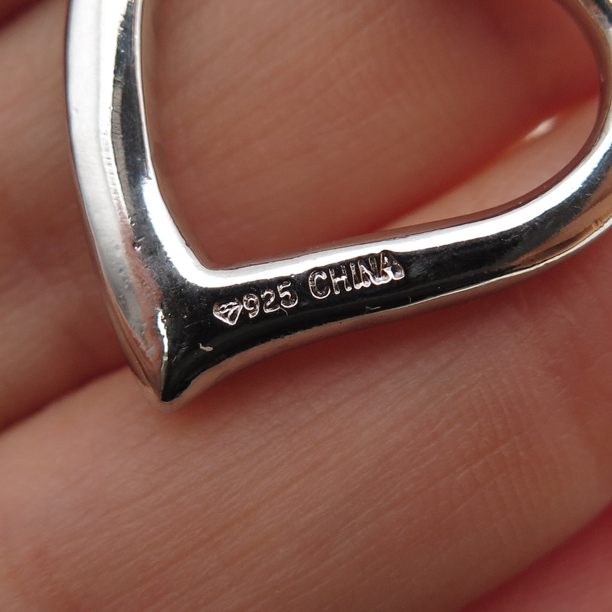925 Sterling Silver Round-Cut C Z Heart Charm Pendant