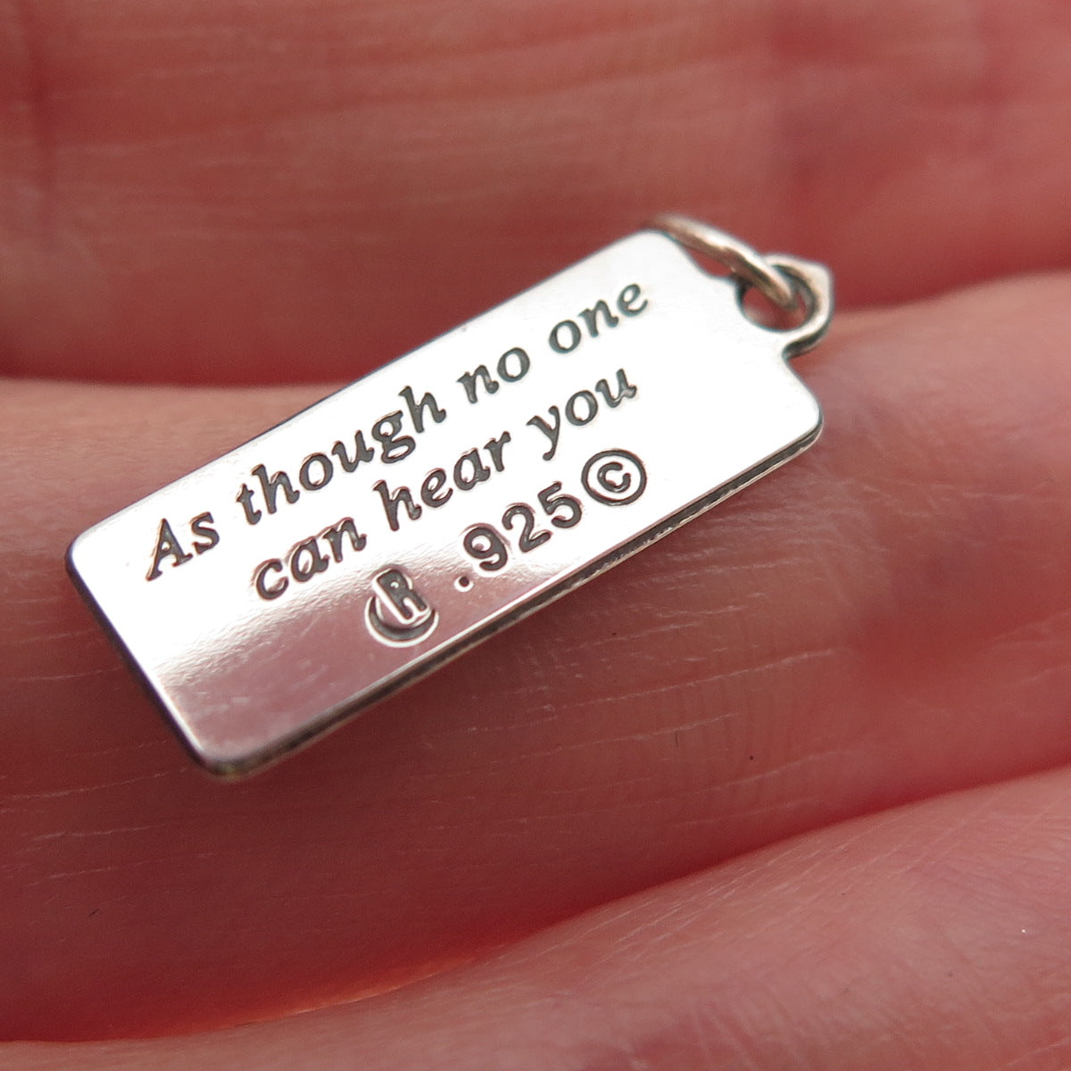 Carolyn Pollack 925 Sterling Silver Vintage Sing Tag Mini Charm Pendant