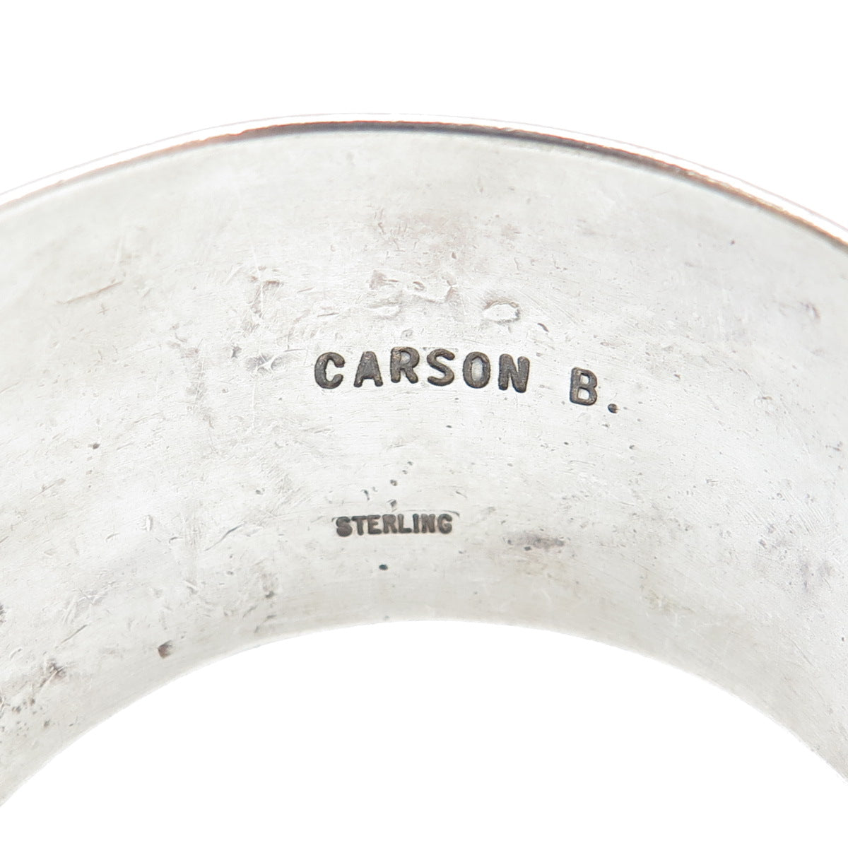 CARSON BLACKGOAT NAVAJO Old Pawn 925 Sterling Turquoise Adjustable Bracelet 7"