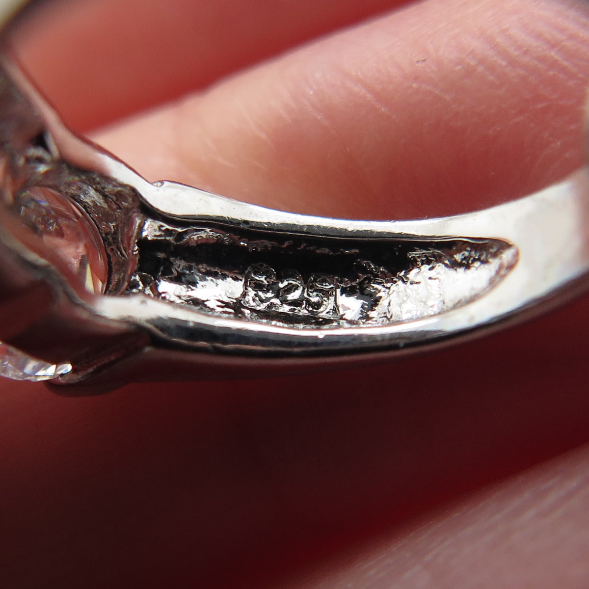 925 Sterling Vintage Round & Princess-Cut C Z Wedding Charms Rolo Bracelet 7.25"