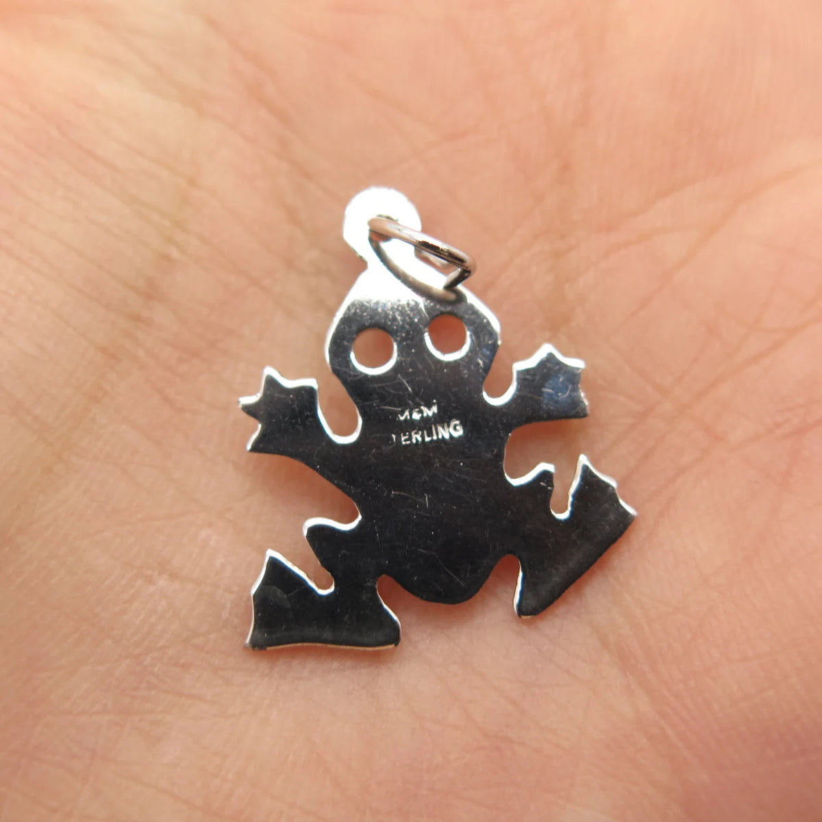 925 Sterling Silver Vintage Frog For Good Luck Charm Pendant