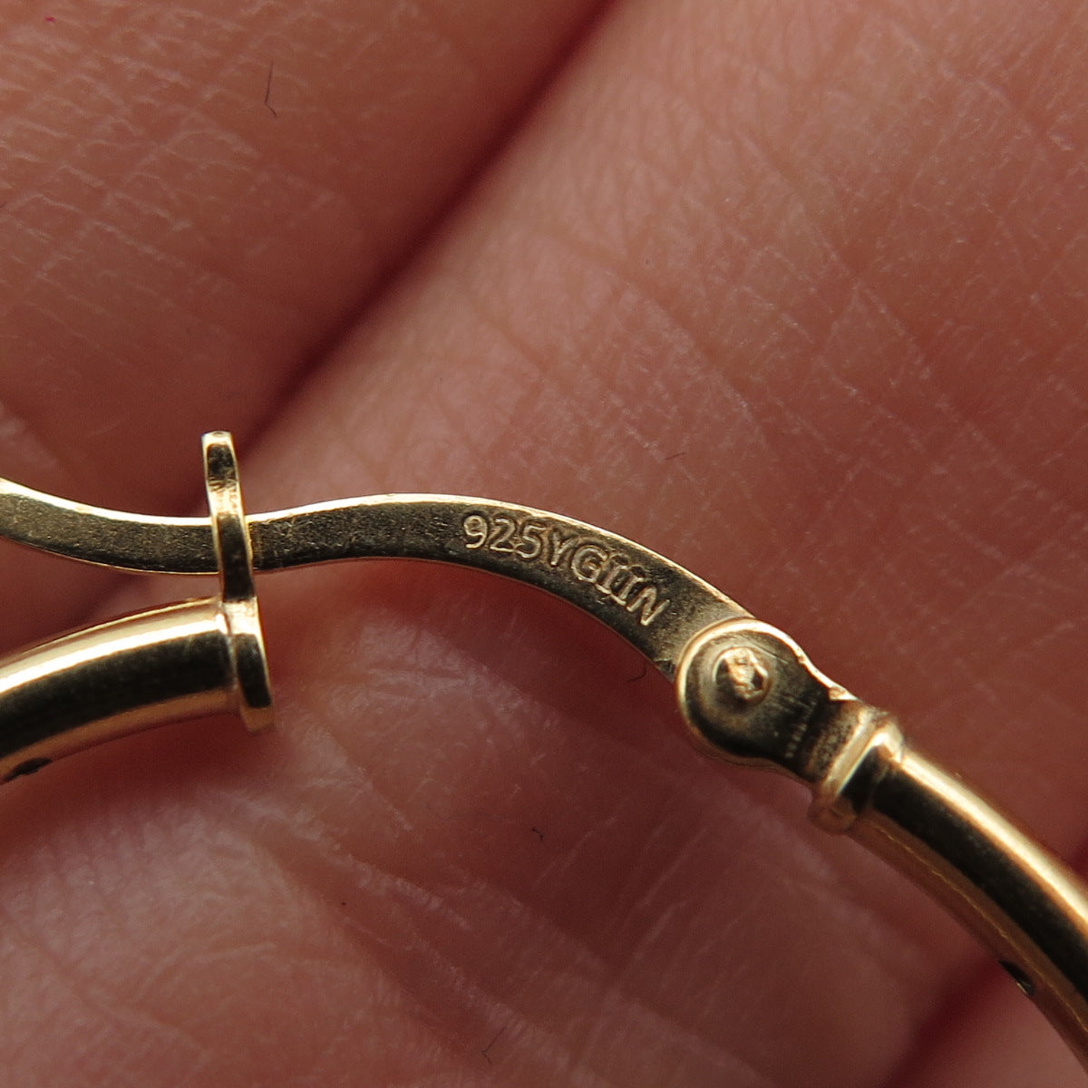 925 Sterling Silver Gold Plated Hoop Earrings