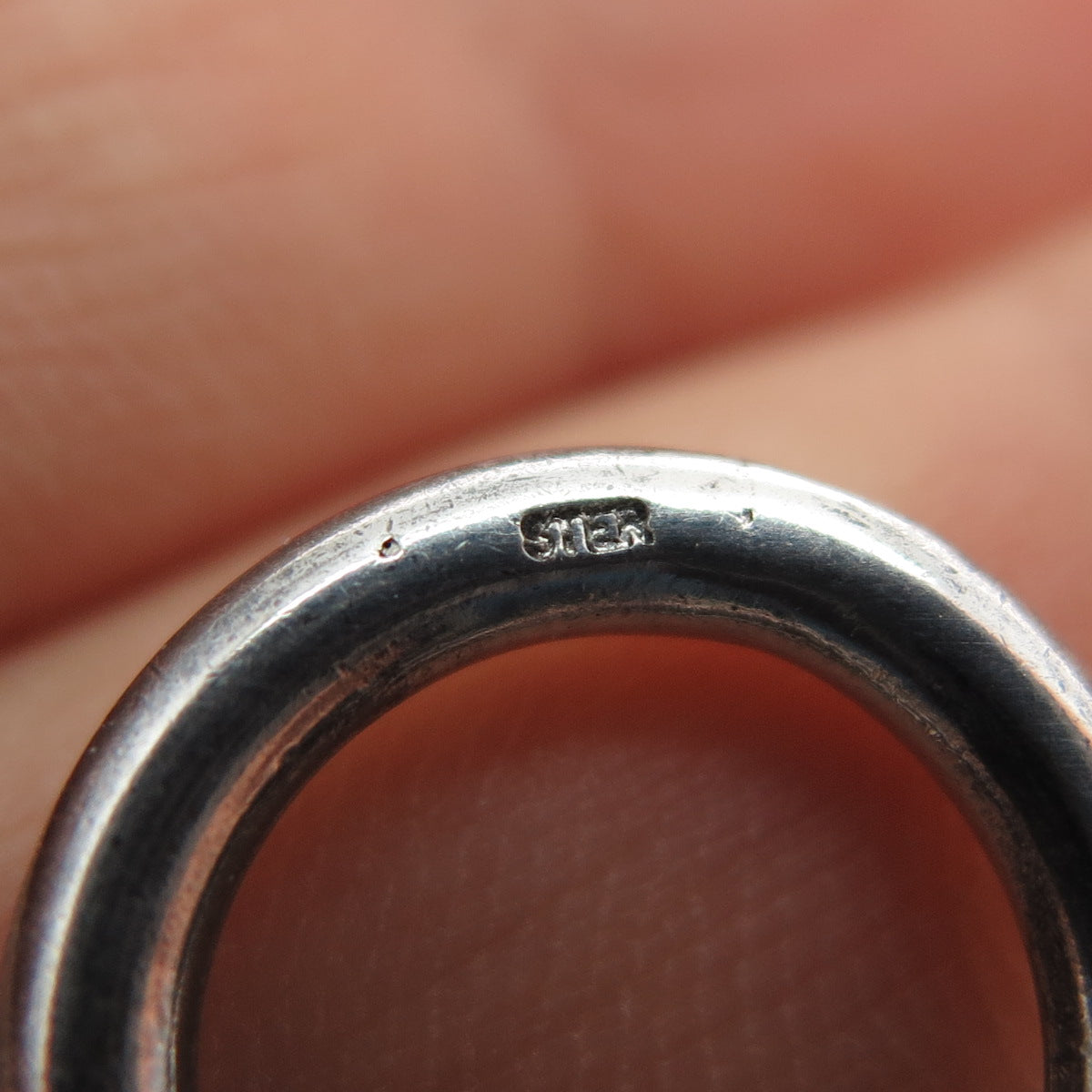 925 Sterling Silver Vintage Modernist Station Bar Chain Oxidized Necklace 32"