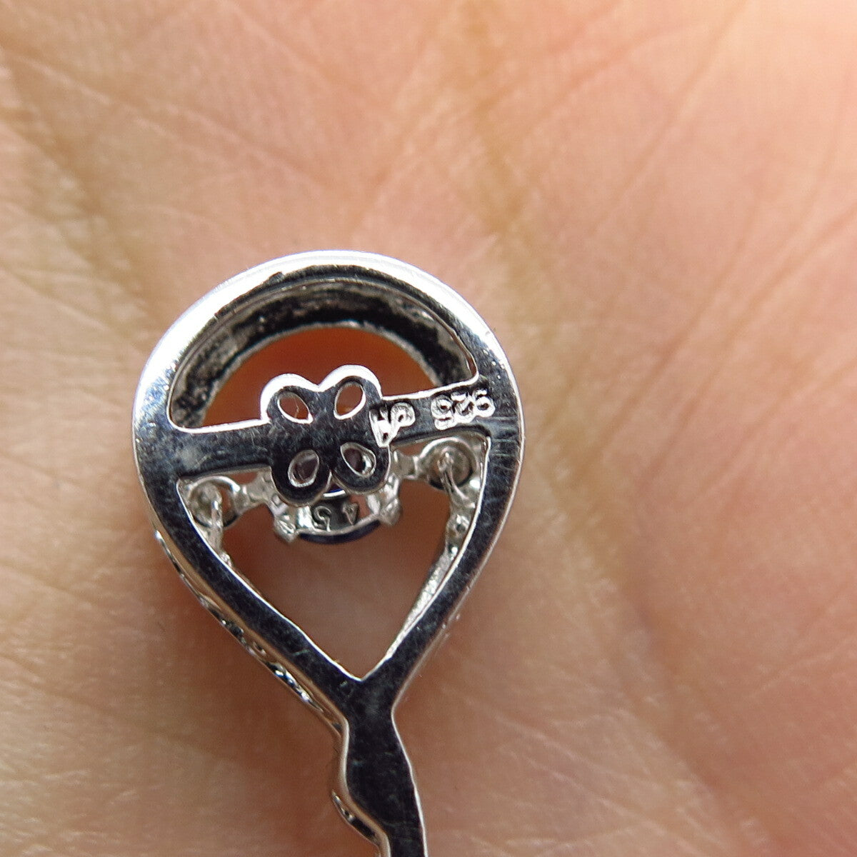 925 Sterling Silver Blue Rhinestone Slide Pendant