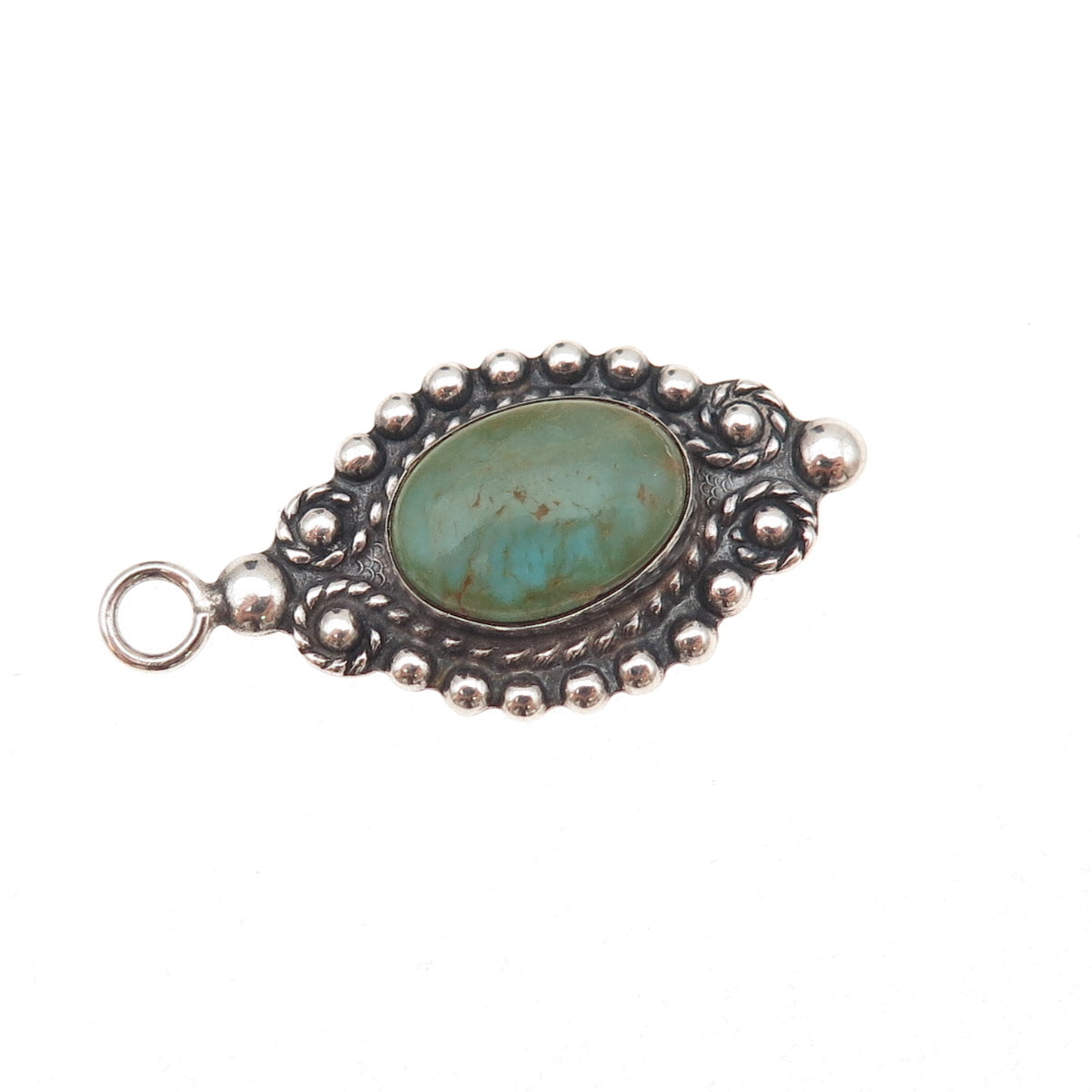 Old Pawn Sterling Silver Vintage Southwestern Royston Turquoise Charm Pendant