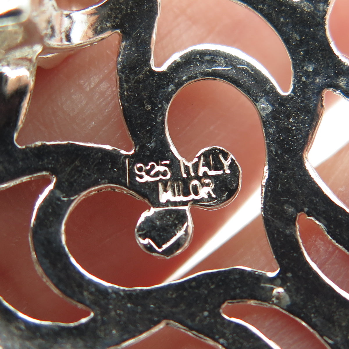 MILOR 925 Sterling Silver Vintage Italy Ornate Heart Pendant