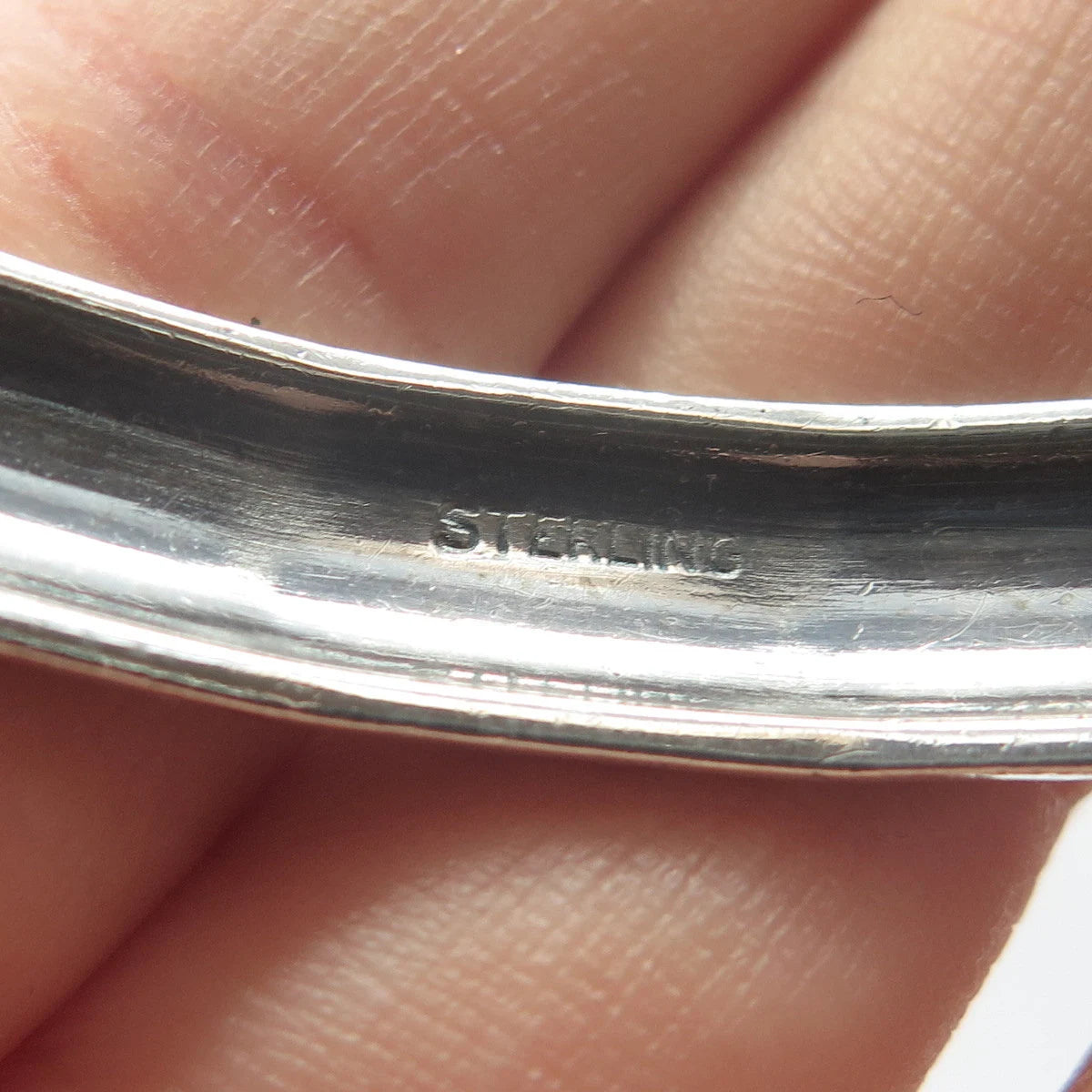925 Sterling Silver Vintage Ornate Bangle Bracelet 7.5"