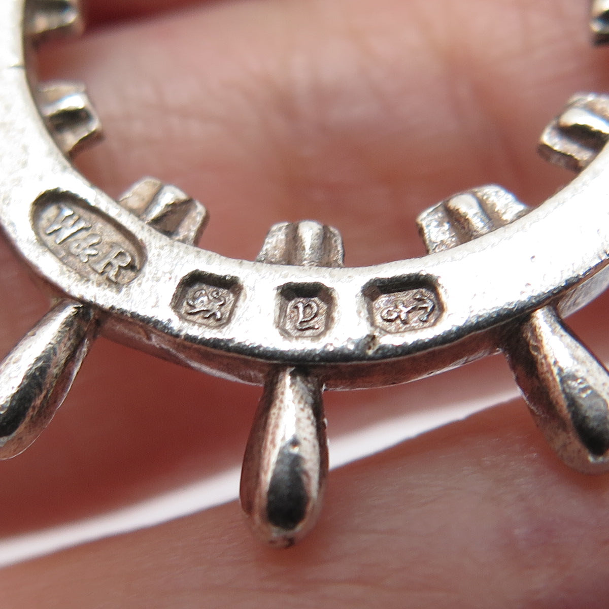 WILMOT & ROBERTS 925 Sterling Antique 1898 Birmingham Anchor Ship Wheel Pendant