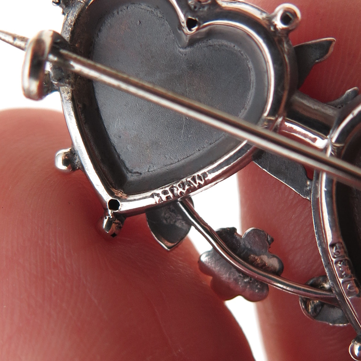 Hepburn & Wilcox Sterling Silver Antique 1944 Birmingham Mizpah Heart Pin Brooch