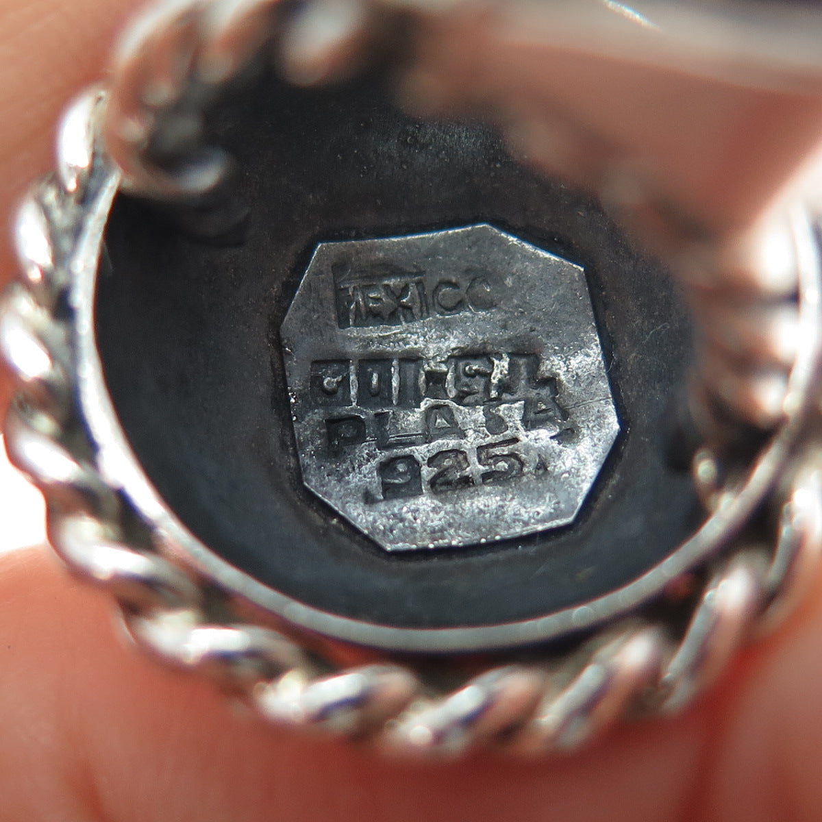 925 Sterling Silver Vintage Mexico Fruit Bowl Oxidized 3D Charm Pendant