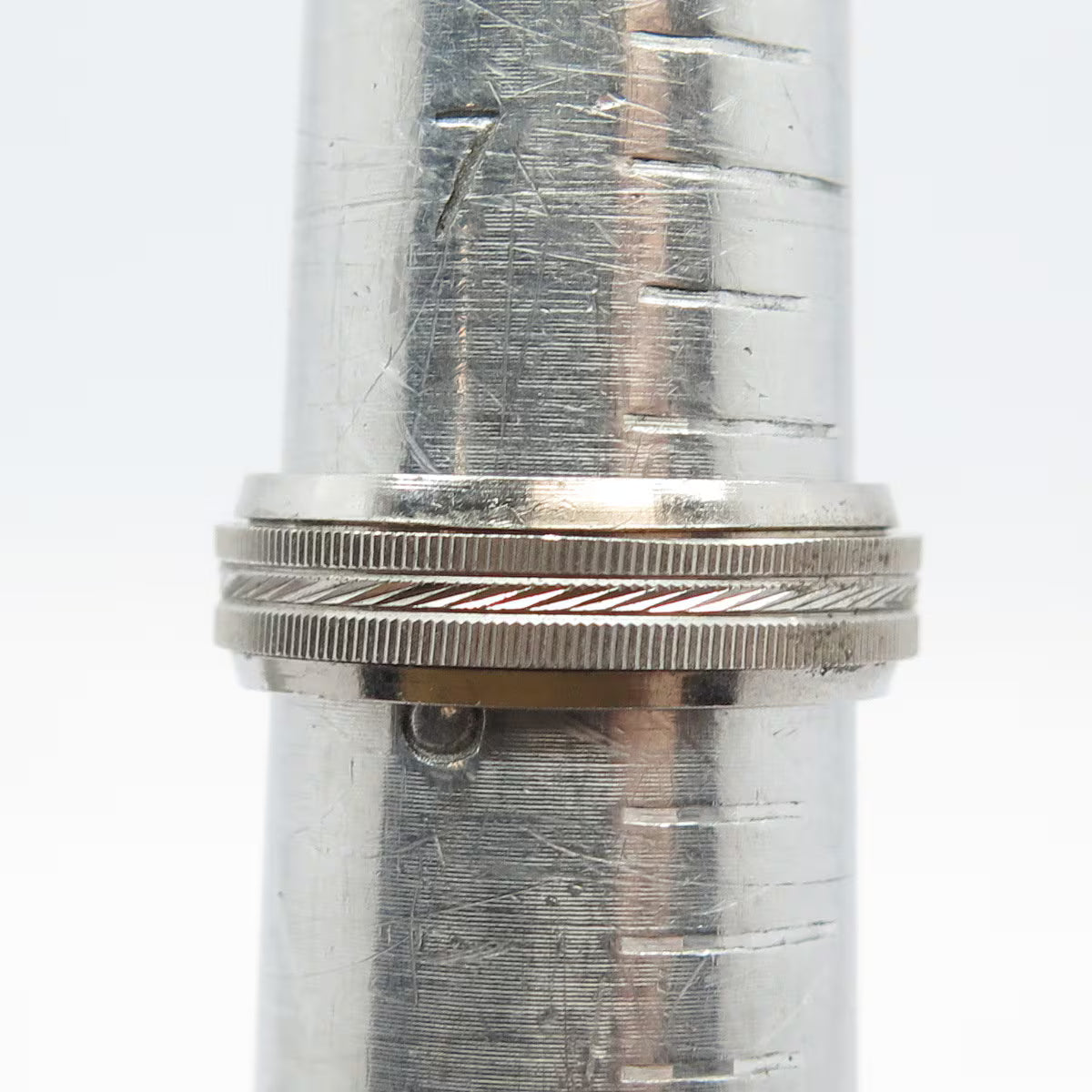 925 Sterling Silver Vintage Textured Rotating Band Ring Size 8
