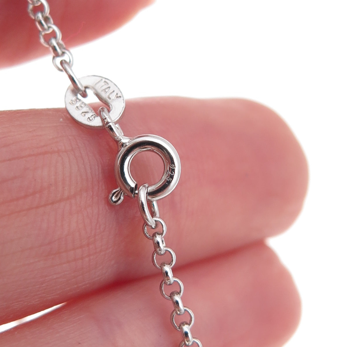 925 Sterling Silver Italy Rolo Chain Necklace 18"