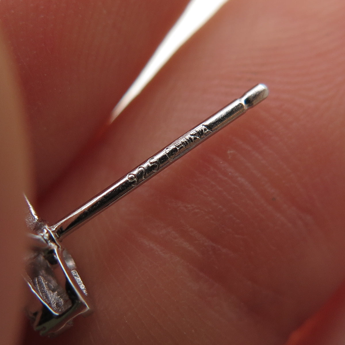 925 Sterling Silver Heart & Round-Cut C Z Stud Earrings