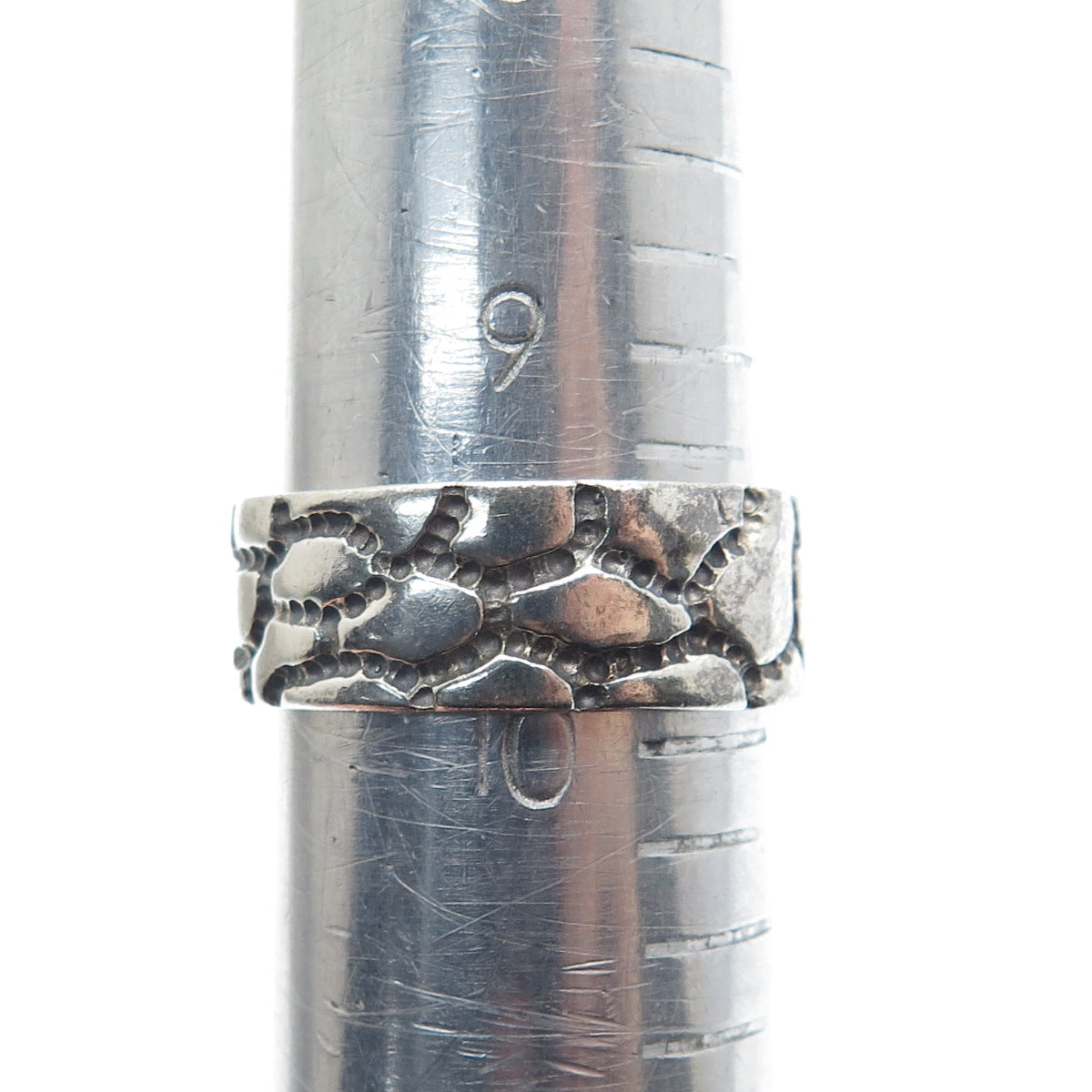 925 Sterling Silver Vintage Cracked Desert Oxidized Band Ring Size 10