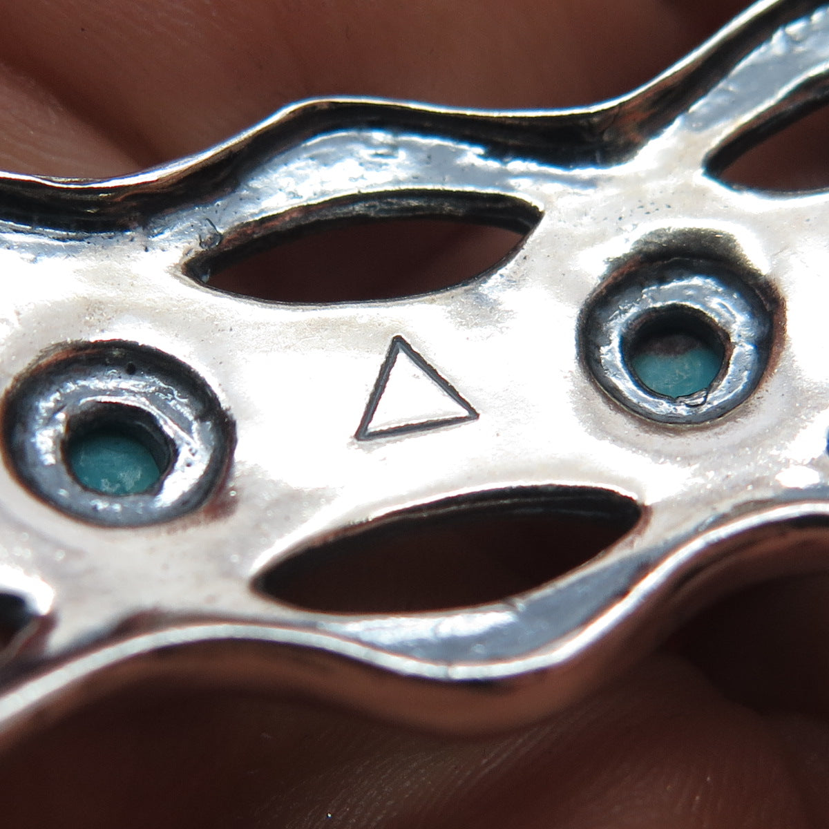 CAROLYN POLLACK American West Old Pawn Sterling Vintage Turquoise Bracelet 7.25"