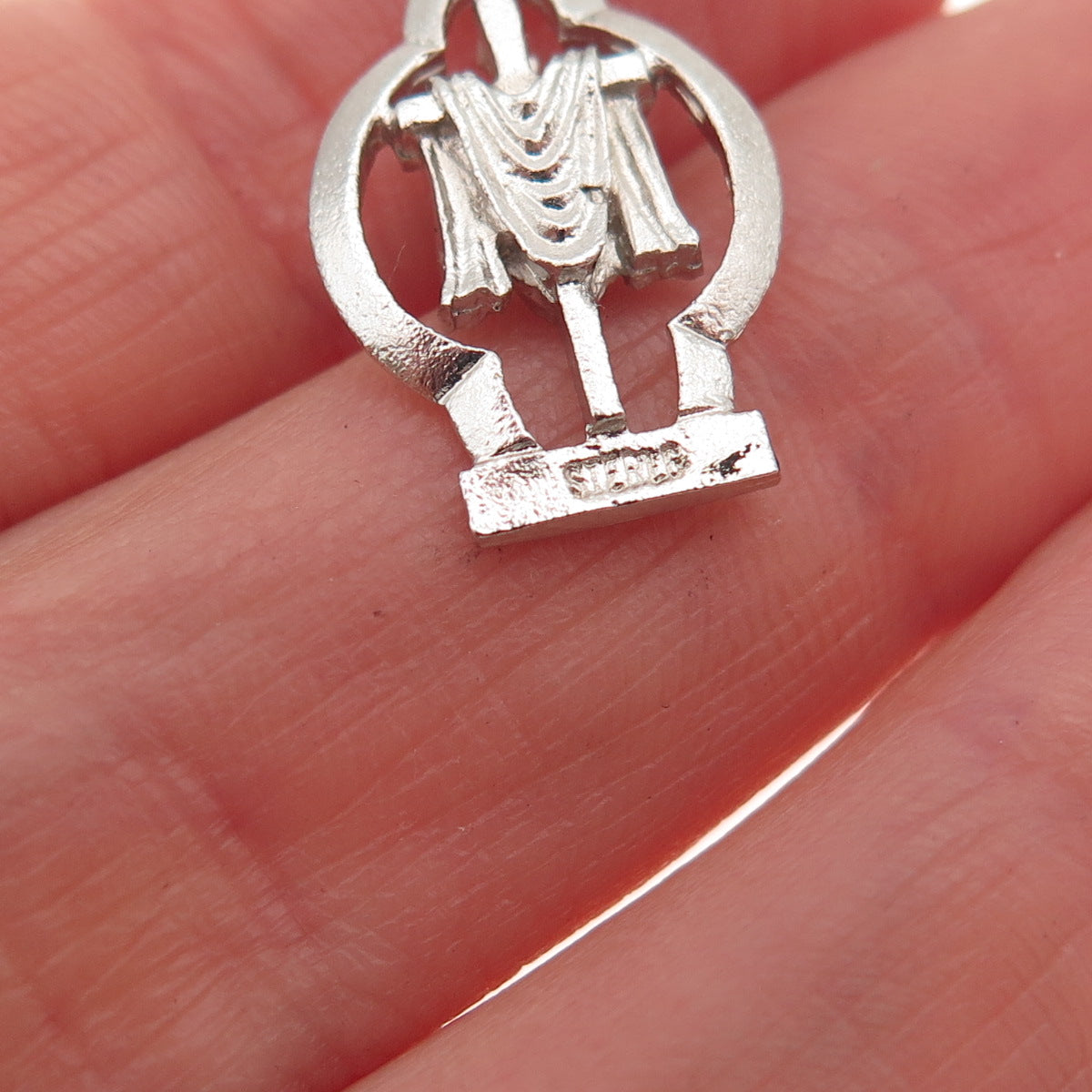 925 Sterling Silver Vintage Holy Orders Cross Mini Charm Pendant