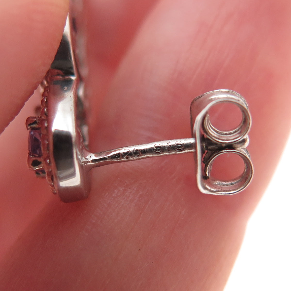 Chuck Clemency 925 Sterling Silver Real Tanzanite White Topaz Sapphire Earrings
