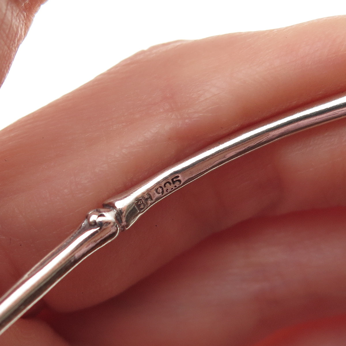 Effy BH 925 Sterling Silver Bamboo Stackable Bangle Bracelet 8.25"