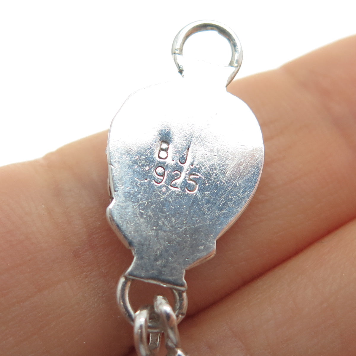 Benjamin James Navajo Old Pawn 925 Sterling Vintage Black Onyx Feather Pendant