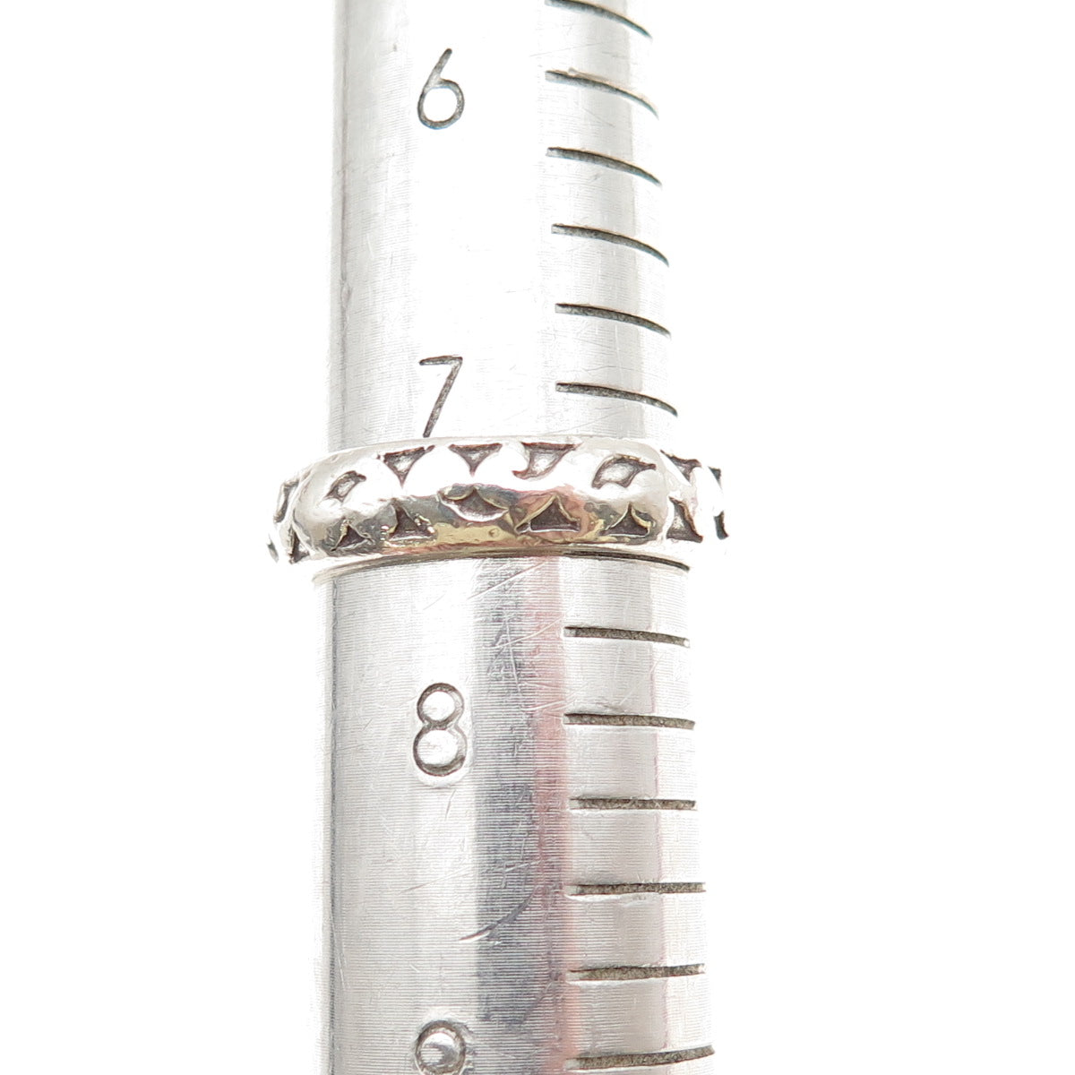 LOIS HILL 925 Sterling Silver Vintage Signature Scroll Band Ring Size 7.5