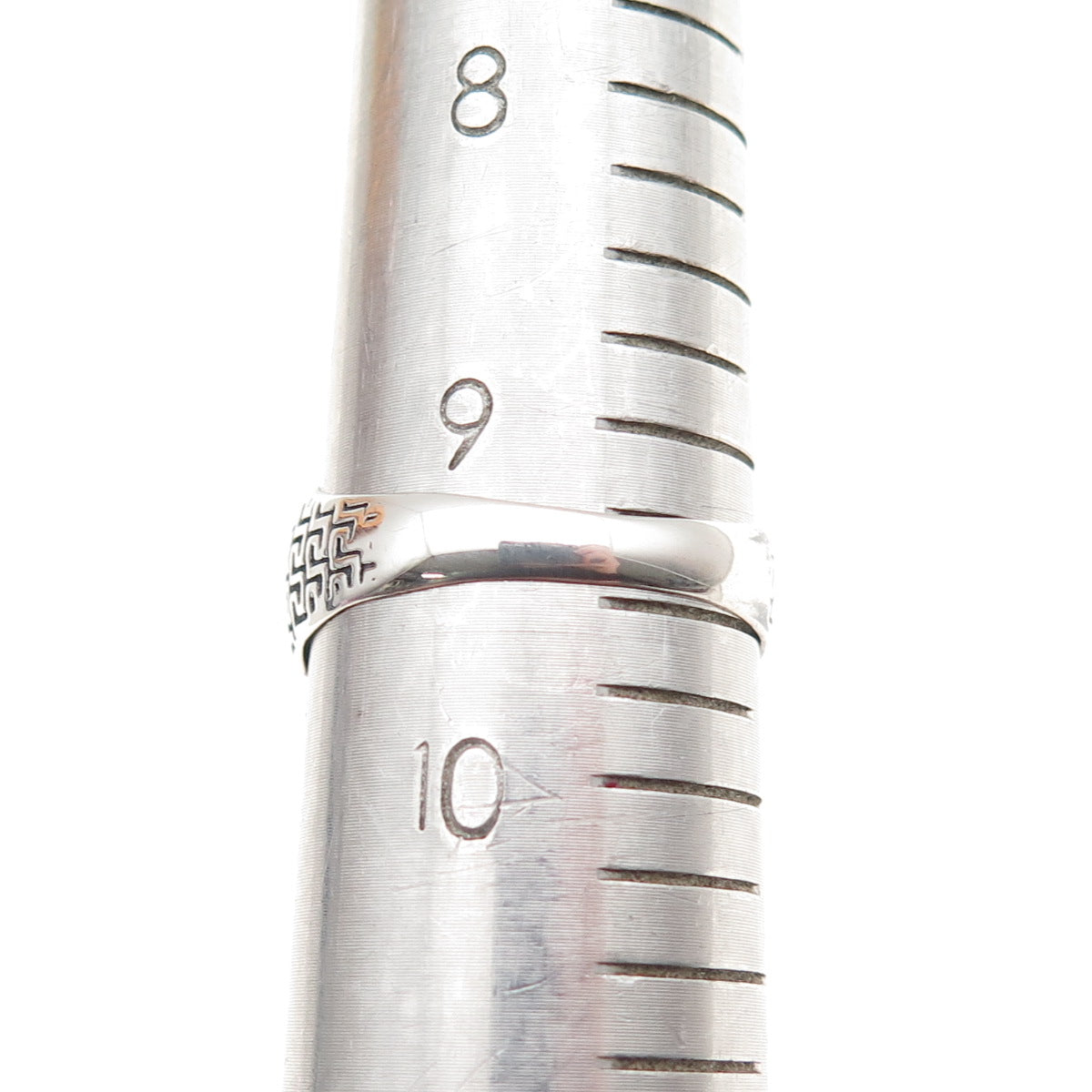 925 Sterling Silver Vintage Round-Cut C Z Modernist Oxidized Ring Size 9.5
