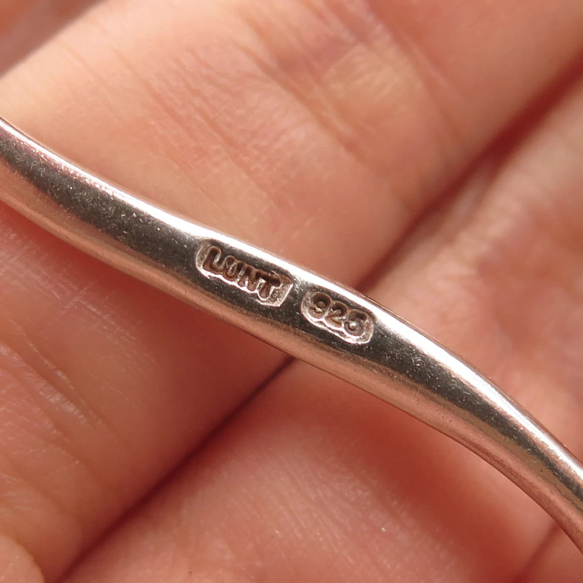 925 Sterling Silver Vintage LUNT Leaf Accent Modernist Pendant