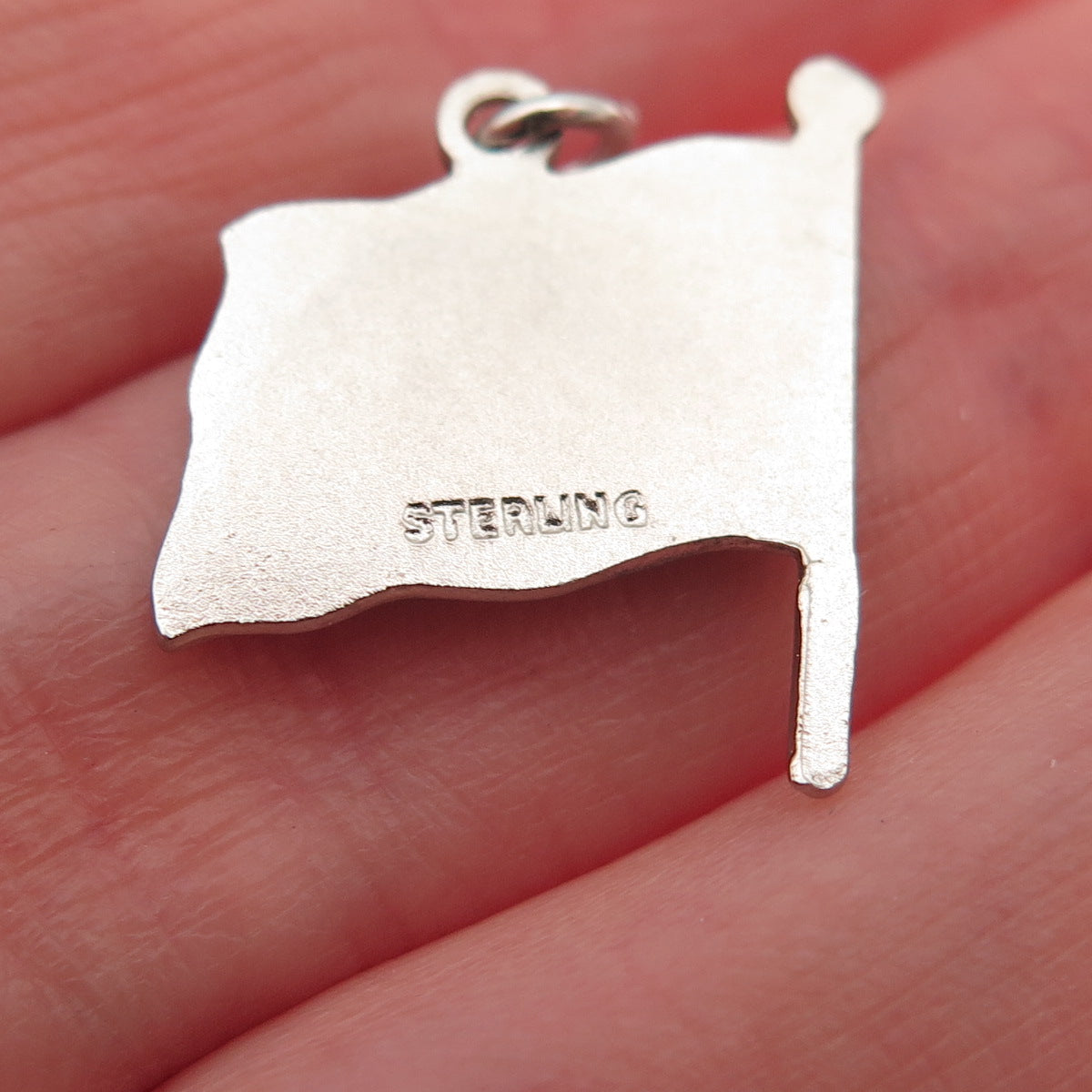 925 Sterling Silver Vintage Enamel United Nations Flag Mini Charm Pendant
