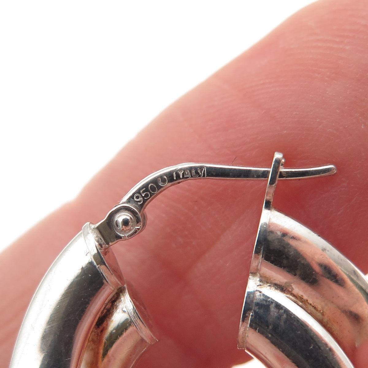 950 Silver Vintage Italy Modernist Interlocked Teardrop Earrings