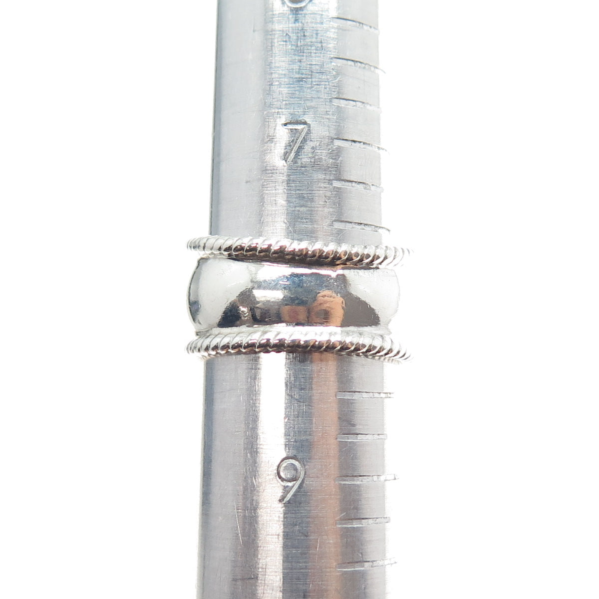 925 Sterling Silver Vintage Modernist Ring Size 8.25