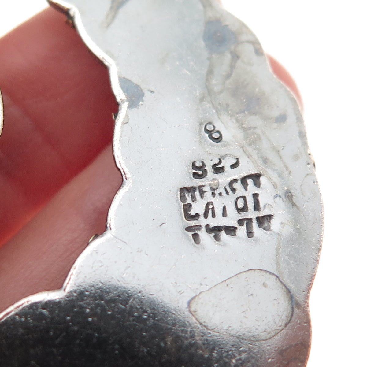 LATON 925 Sterling Silver 2-Tone Vintage Mexico Ribbed Spiral Pin Brooch Pendant