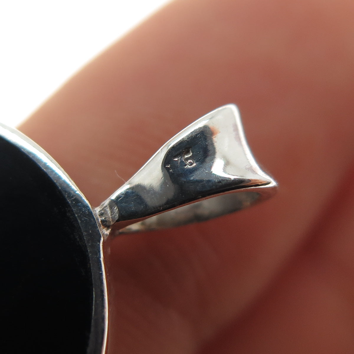 925 Sterling Silver Vintage Real Black Onyx Sun Symbol Charm Pendant