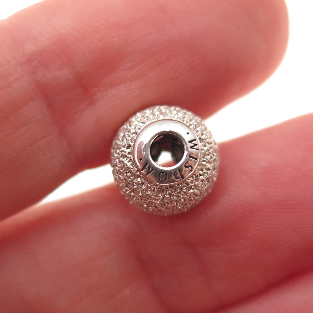 Pandora 925 Sterling Silver C Z Essence Wisdom Slide Bead Charm