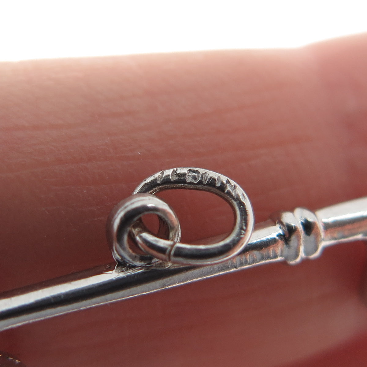 925 Sterling Silver Vintage Catching Butterfly / Fishing Net Minimalist Pendant