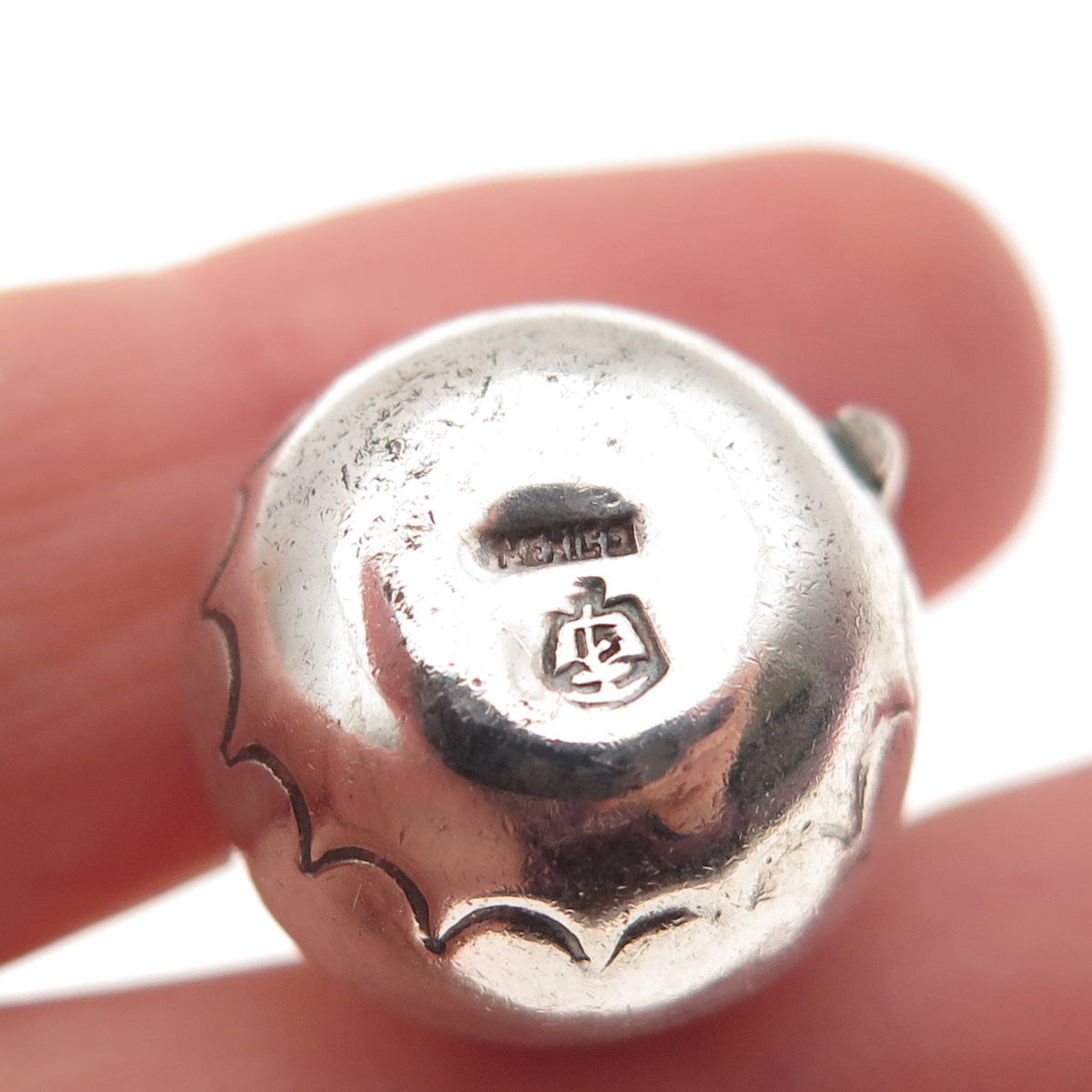 925 Sterling Silver Vintage Mexico Pitcher Oxidized 3D Charm Pendant
