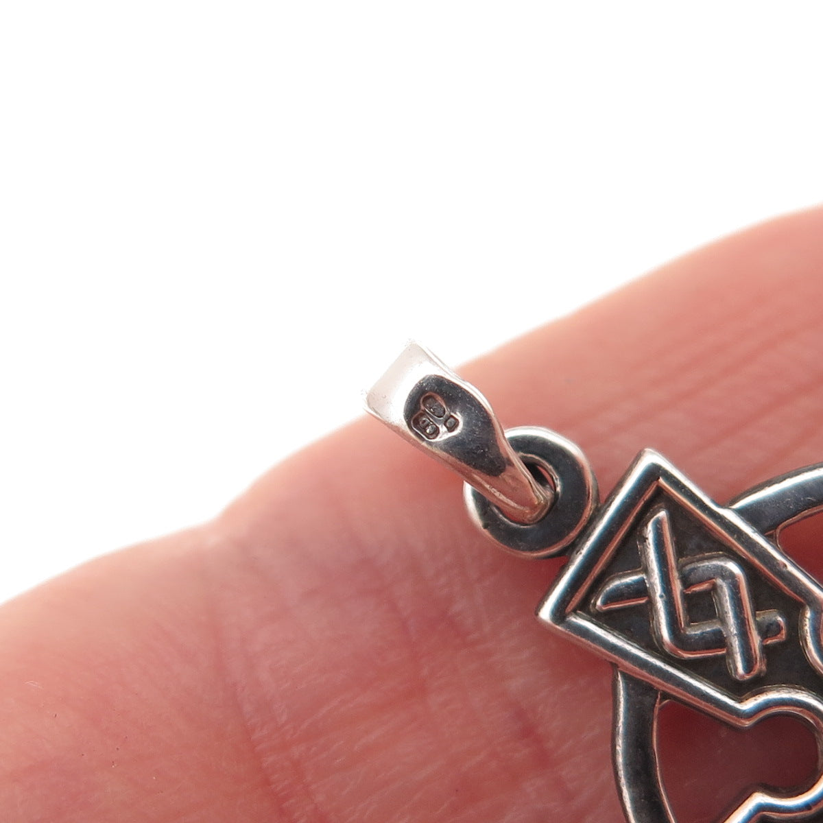 Solvar 925 Sterling Silver Vintage Ireland Celtic Cross Oxidized Charm Pendant