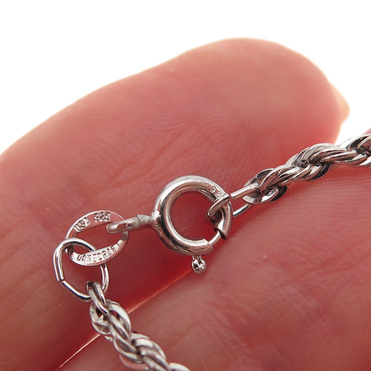 Danecraft 925 Sterling Silver Vintage Twisted Rope Link Bracelet 8"