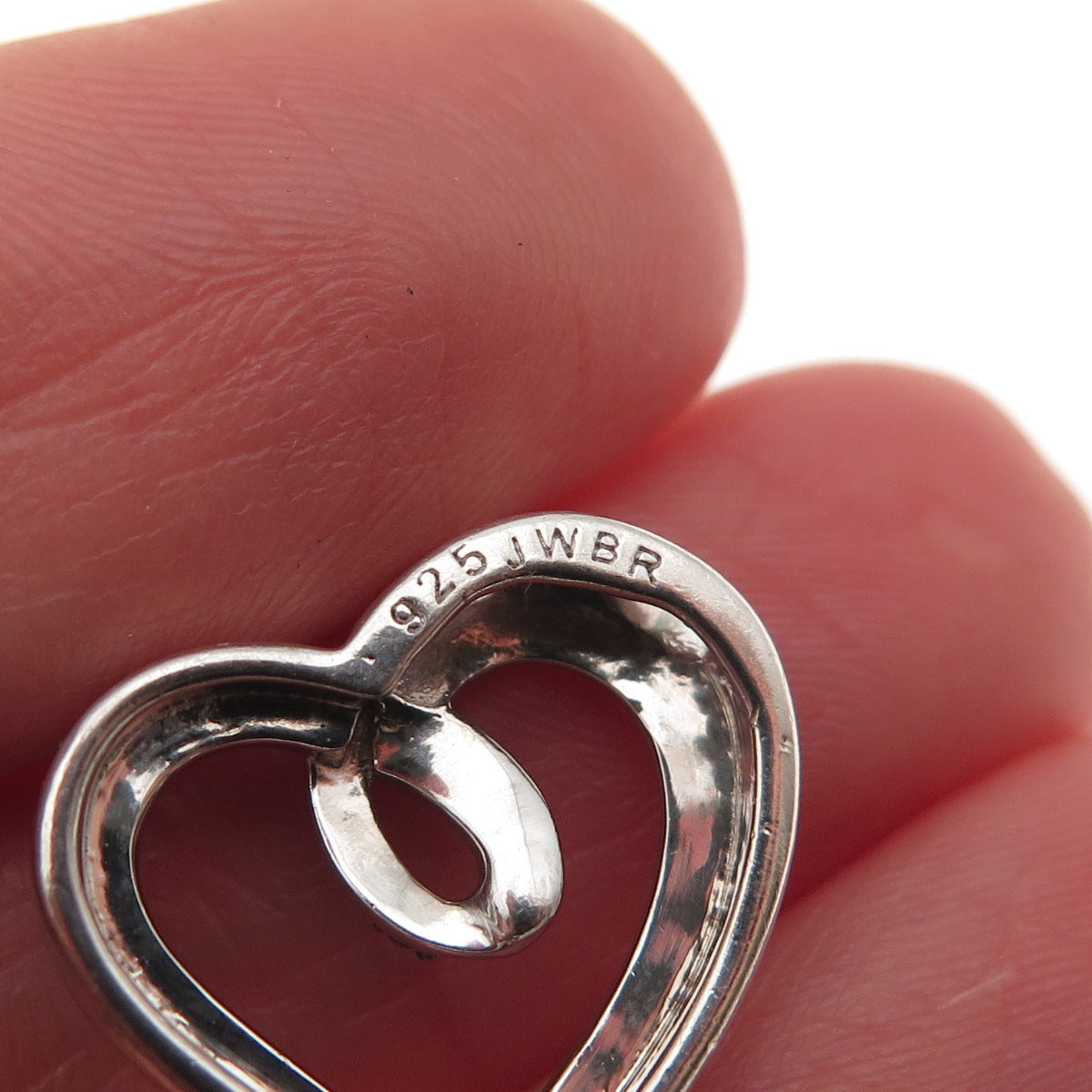 Jane Seymour 925 Sterling Silver Real Round-Cut Diamond Heart Mini Slide Pendant