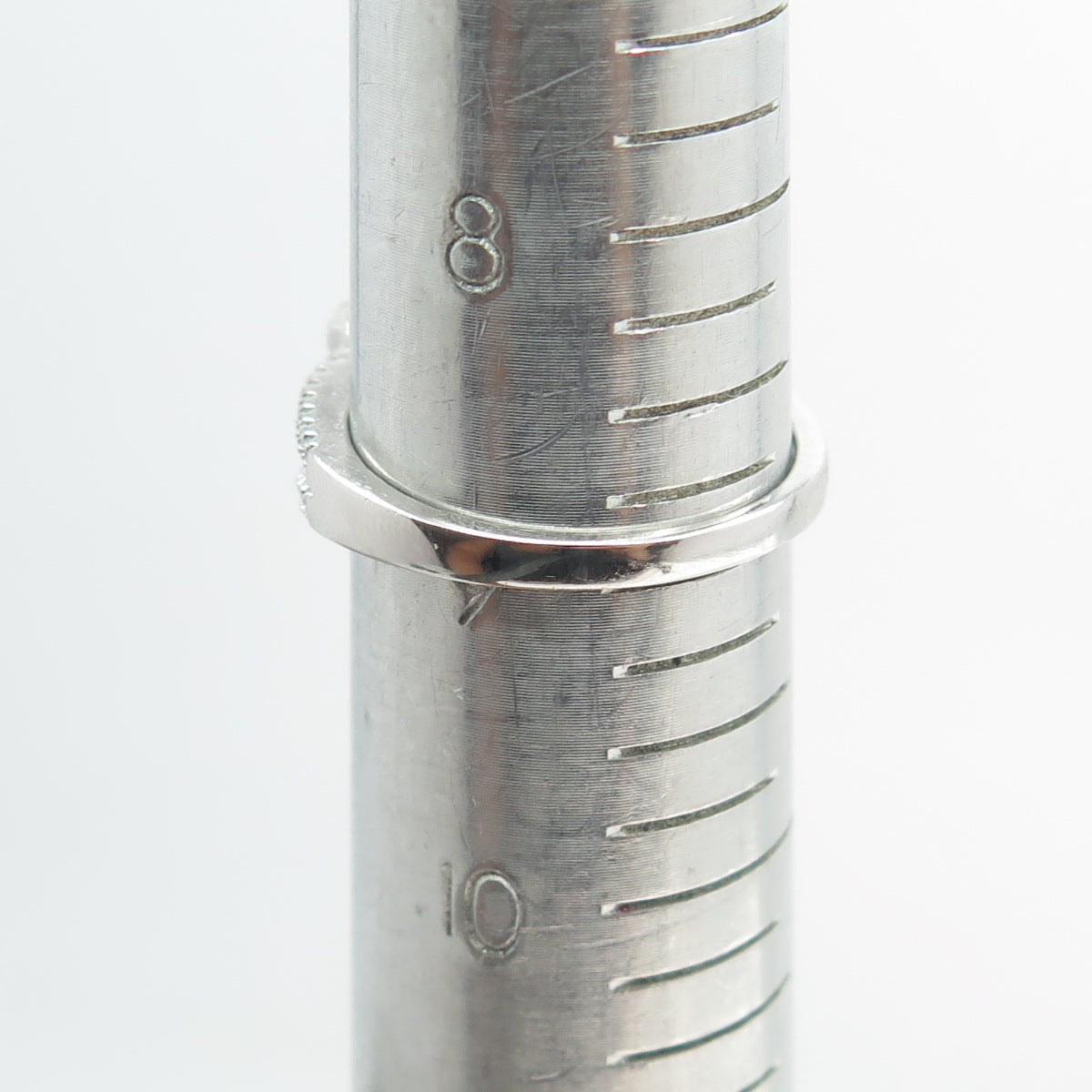 925 Sterling Silver Nano Emerald & Round-Cut C Z Ring Size 9