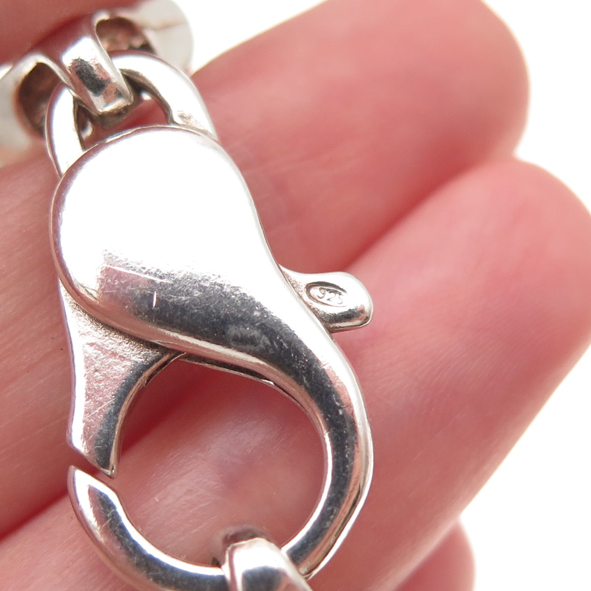 925 Sterling Silver Vintage Graduated Hollow Cuban Chain Necklace 18"