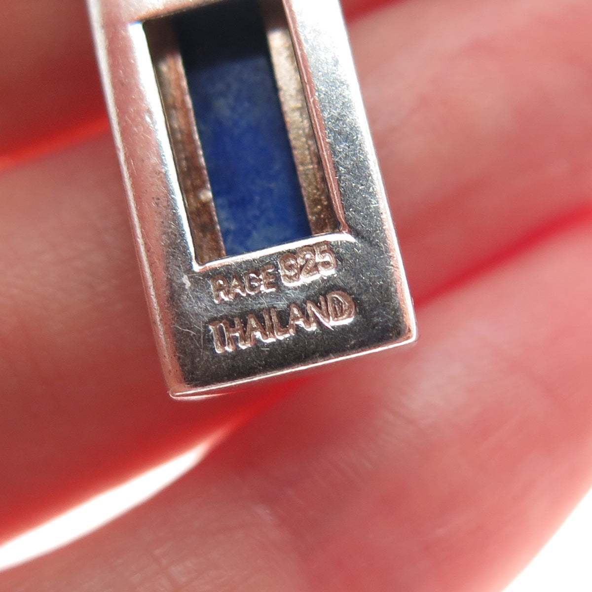 STEVEN ANTON REHAGE Sterling Vintage Real Lapis Lazuli Modernist Drop Earrings