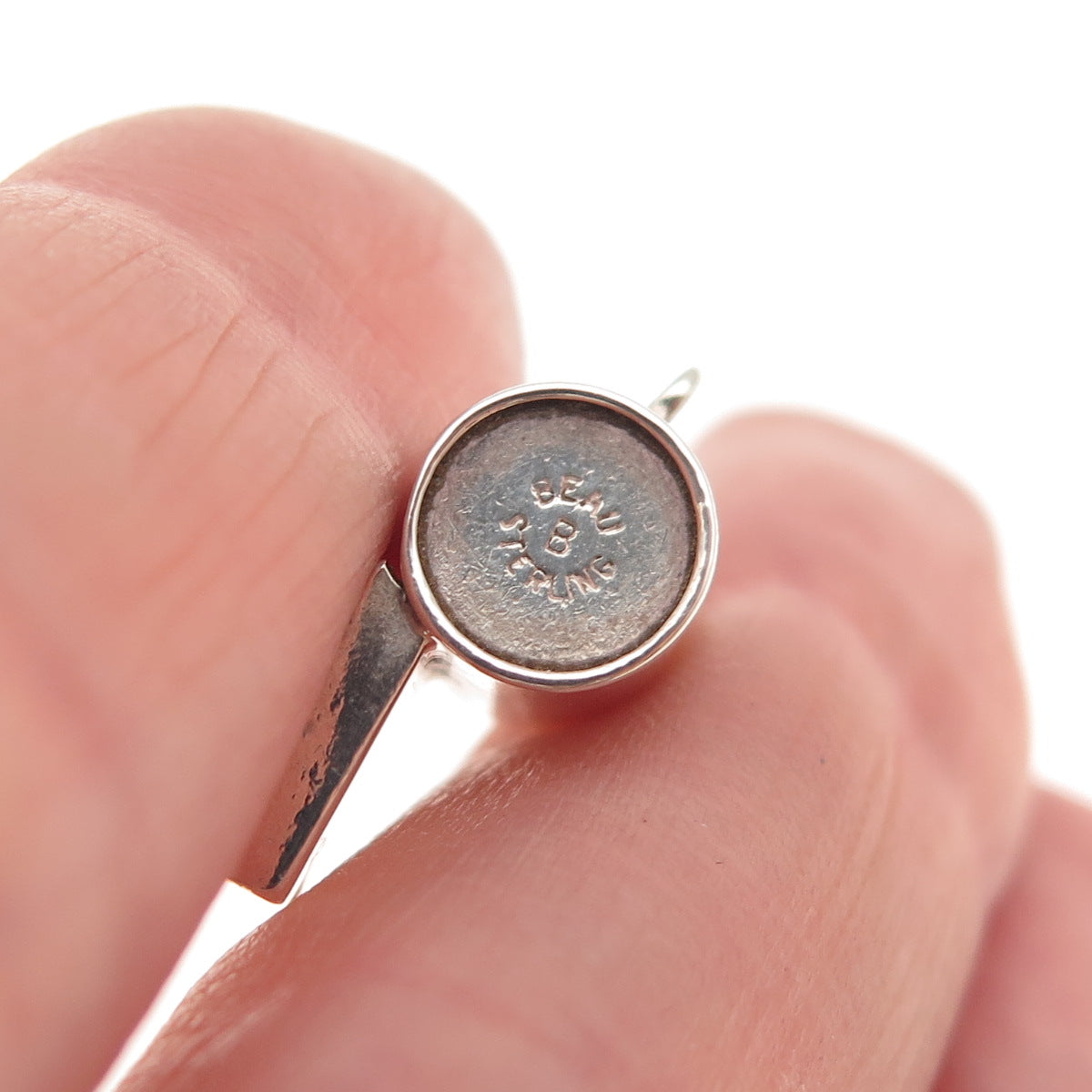 Beau 925 Sterling Silver Antique Art Deco Whistle Oxidized 3D Charm Pendant