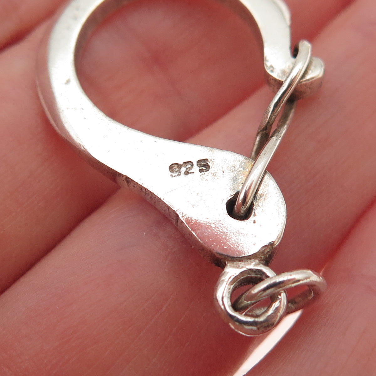 925 Sterling Silver Vintage Bracelet / Necklace Carabiner Lock Clasp